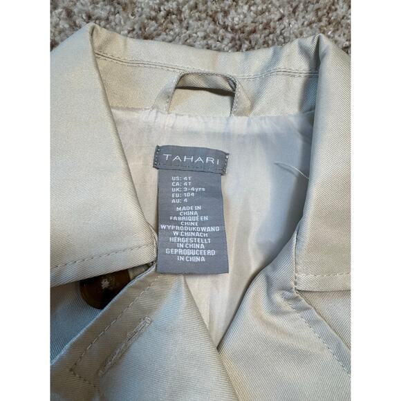 Tahari Girls Trench coat size 4T; Khaki Tan colored; NWOT - Picture 4 of 9